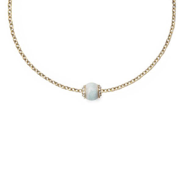 Amazonite Crystal Orb Gold Charm