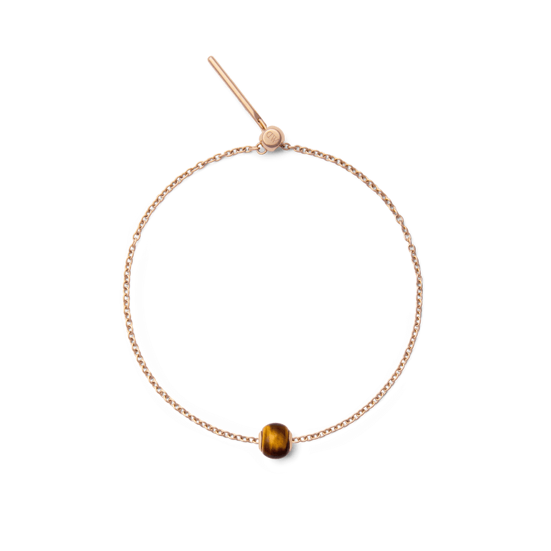 Tiger eye Orb  Rose Gold charm