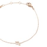 Crystal Zodiac Chain Bracelet Rose Gold