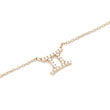 Crystal Zodiac Chain Necklace Gold