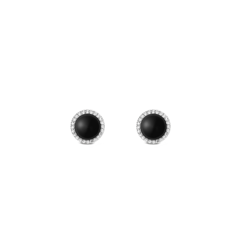 Audrey Earrings Black Agathe Silver