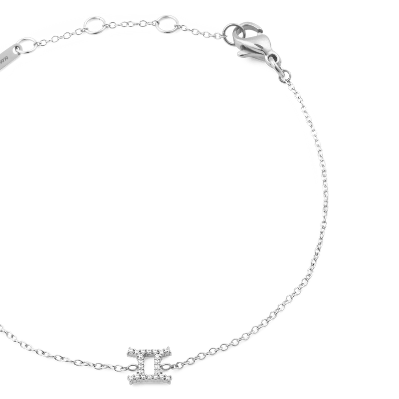 Crystal Zodiac Chain Bracelet Silver
