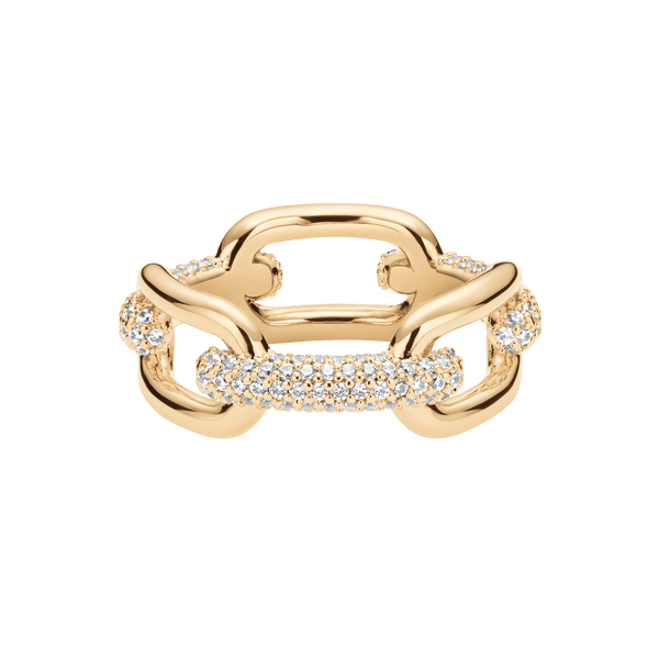 Crystal Link Ring Gold