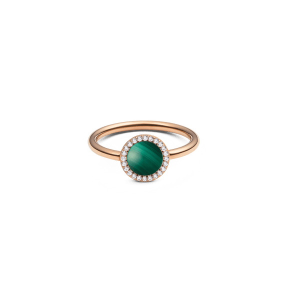 Audrey Ring Malachite Rose Gold