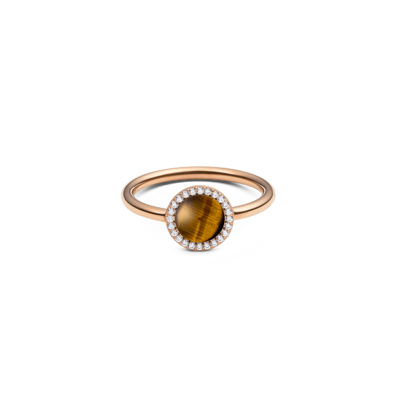 Audrey Ring Tiger Eye Rose Gold
