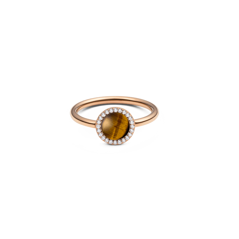 Audrey Ring Tiger Eye Rose Gold