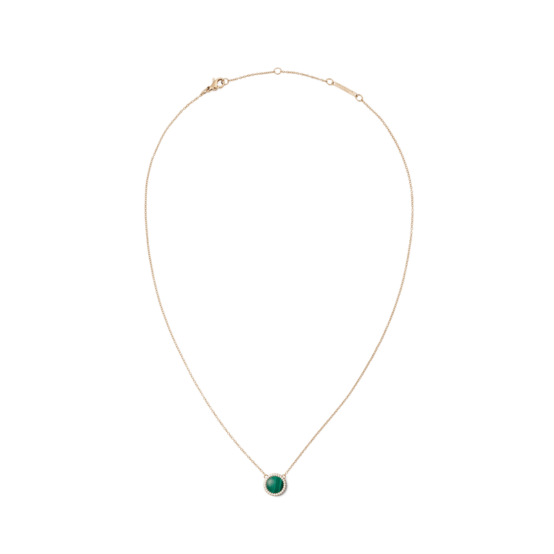 Audrey Necklace Malachite Rose Gold