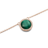 Audrey Necklace Malachite Rose Gold