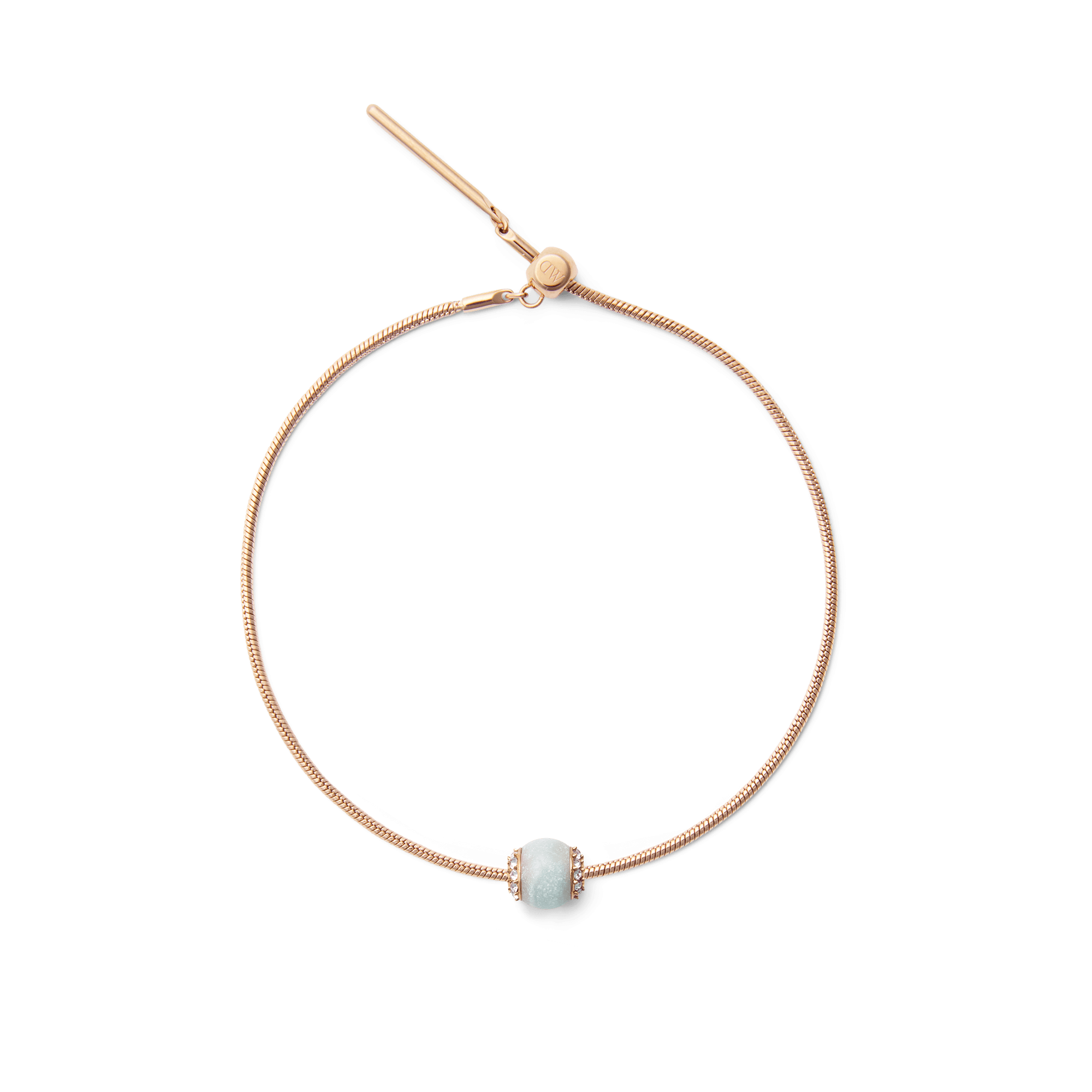 Amazonite Crystal Orb Rose Gold Charm