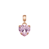 Heart Pink Crystal Charm RG