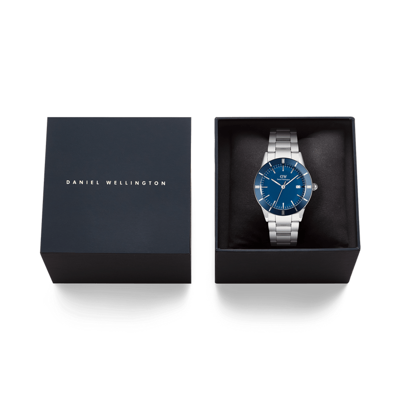 Iconic Paradigma Link Blue Enamel Silver