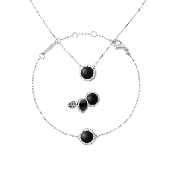Audrey Black Agathe Silver Set