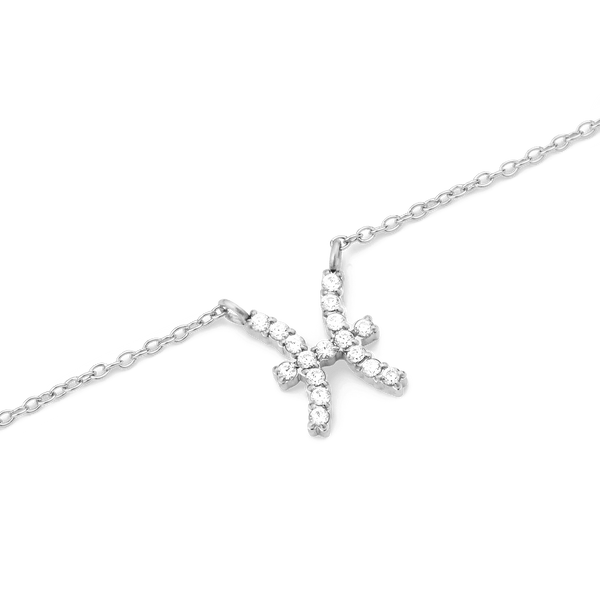 Crystal Zodiac Chain Necklace Silver
