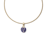 Blue Spot Heart Gold Charm