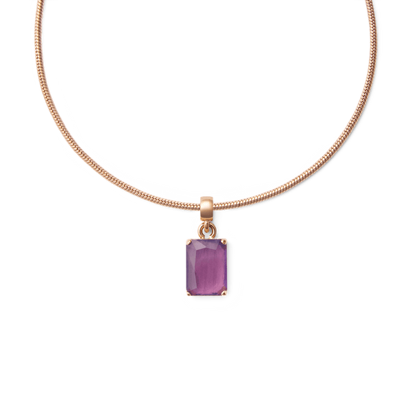 Amethyst Octagon Rose Gold Charm