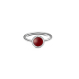 Audrey Ring  Red Agathe Silver