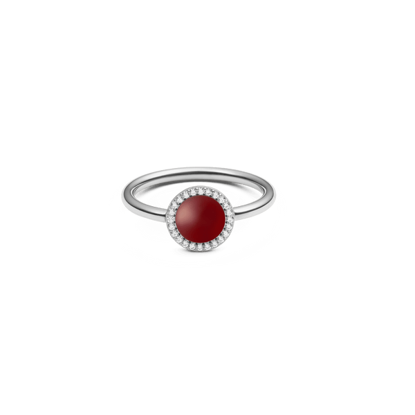Audrey Ring  Red Agathe Silver
