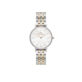 Petite Lumine Bezel 5-Link Two-Tone MOP Silver