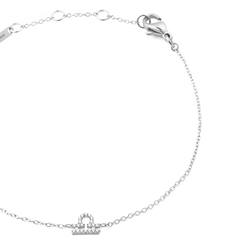 Crystal Zodiac Chain Bracelet Silver