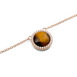 Audrey Necklace Tiger Eye Rose Gold