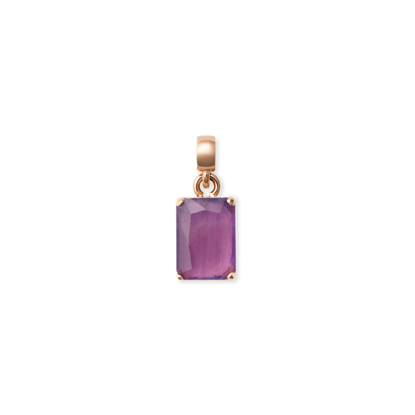 Amethyst Octagon Rose Gold Charm