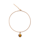 Tiger eye Heart Rose Gold Charm