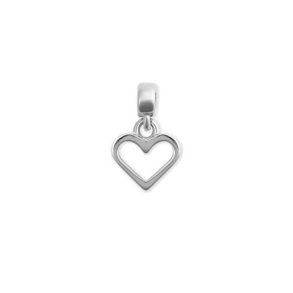 Heart Contour Charm S925 Sterling Silver