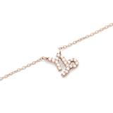Crystal Zodiac Chain Necklace Rose Gold