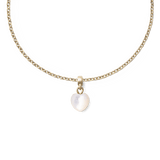 Mother of Pearl Heart Gold Charm