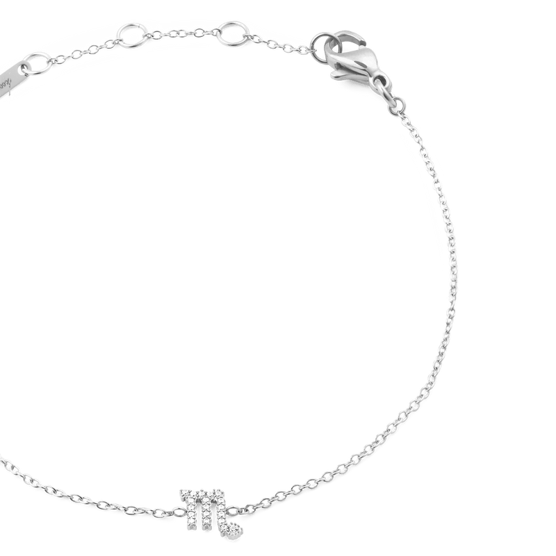 Crystal Zodiac Chain Bracelet Silver