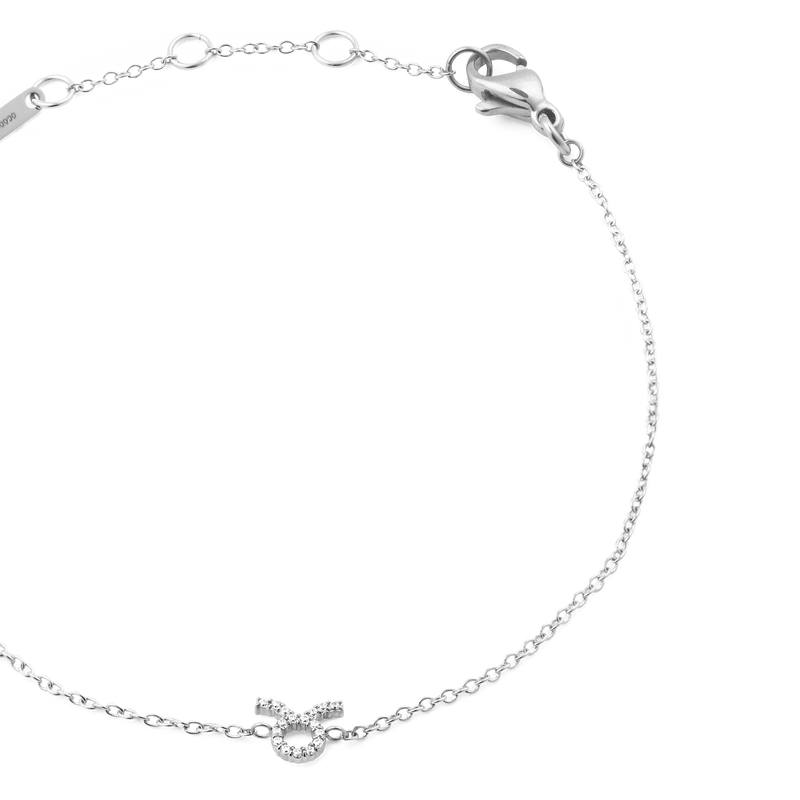 Crystal Zodiac Chain Bracelet Silver
