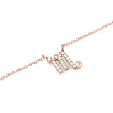 Crystal Zodiac Chain Necklace Rose Gold