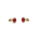 Audrey Earrings  Red Agathe Gold