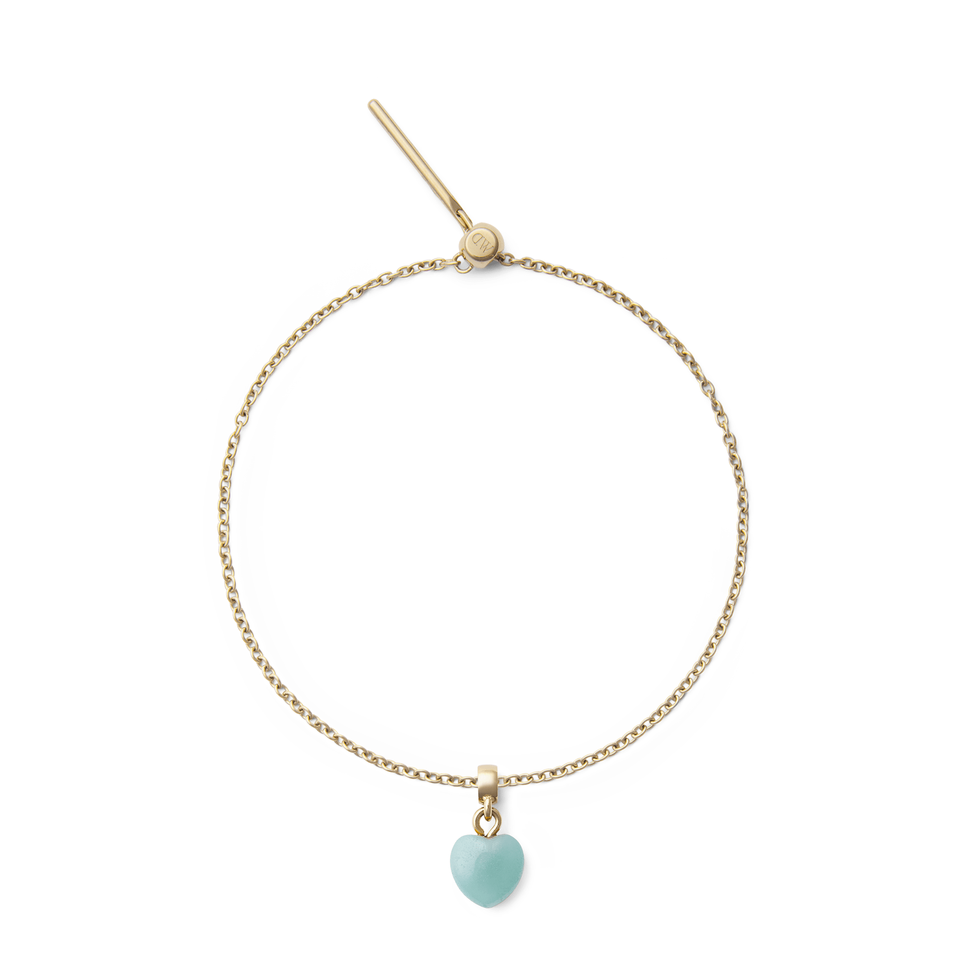 Amazonite Heart Gold Charm