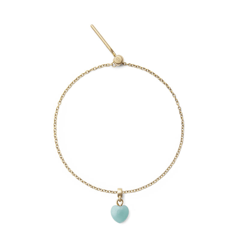 Amazonite Heart Gold Charm