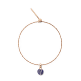 Blue Spot Heart Rose Gold Charm