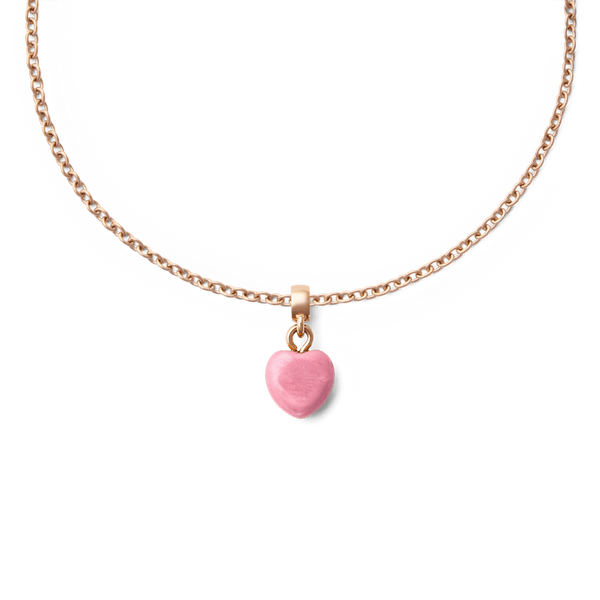 Rhondonite Heart Rose Gold Charm