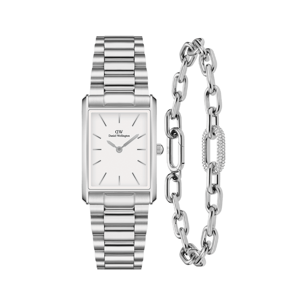 Bound 3 Link & Crystal Link Bracelet Silver