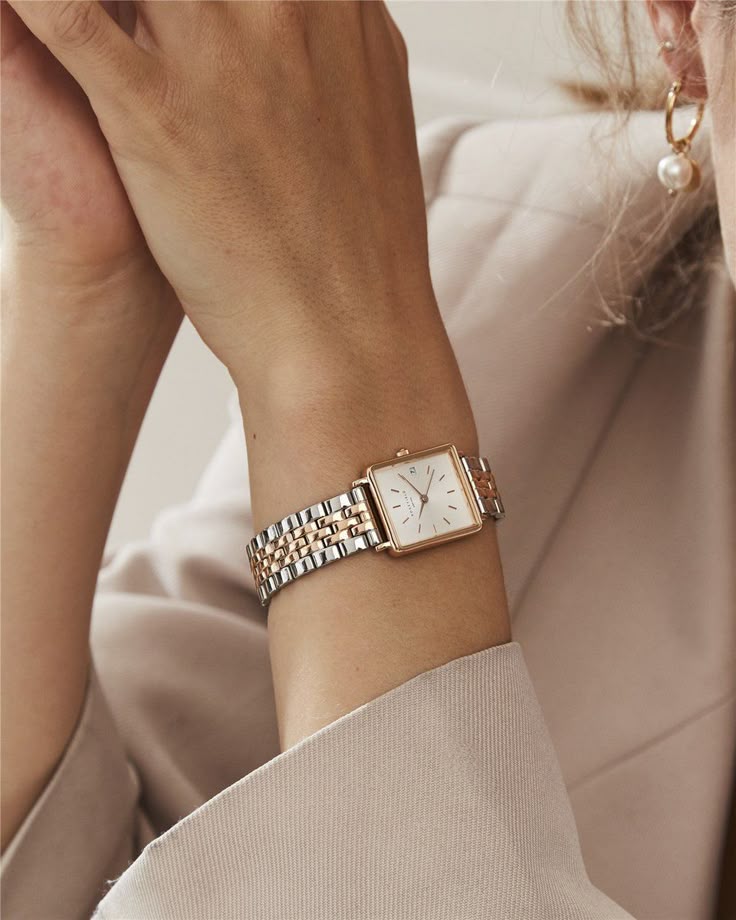 Boxy XS White Silver Rose gold Duo
