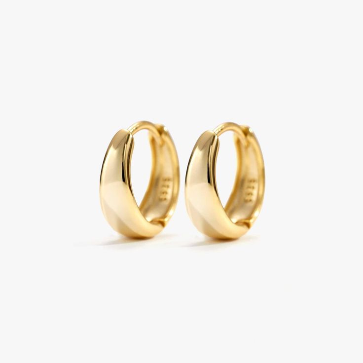 Chunky Plain Huggie Hoop Earrings