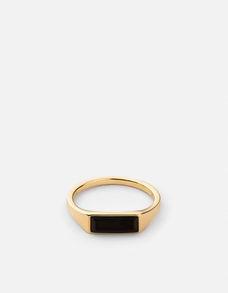 Thin Lennox Onyx Ring