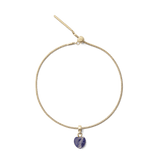 Blue Spot Heart Gold Charm