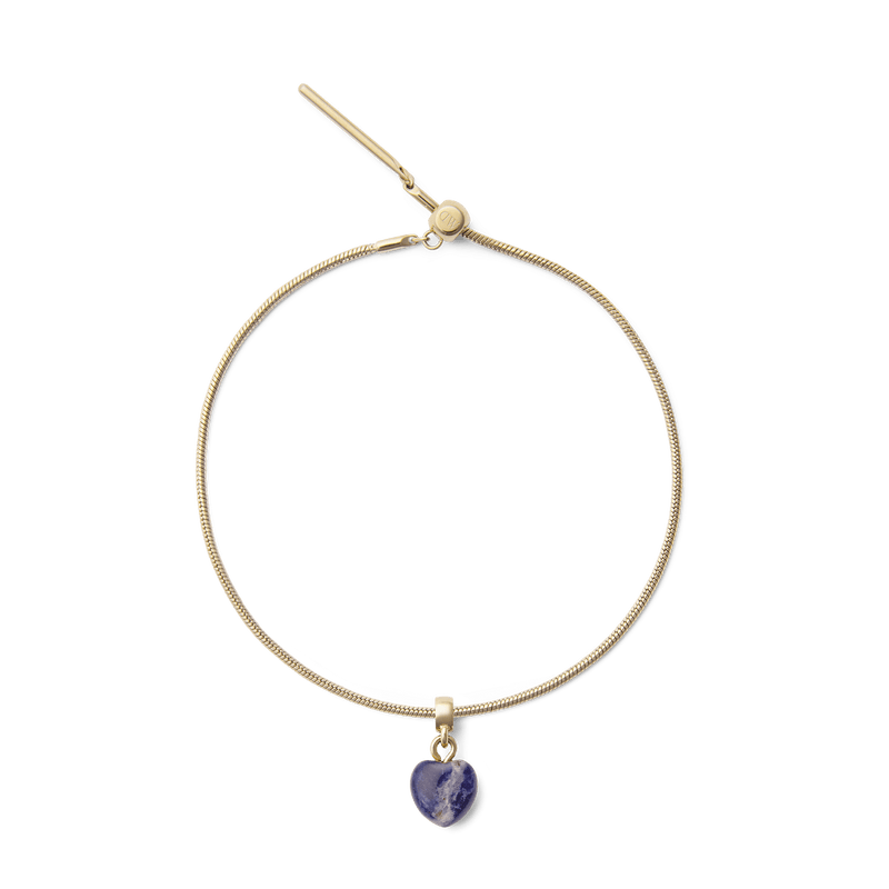 Blue Spot Heart Gold Charm