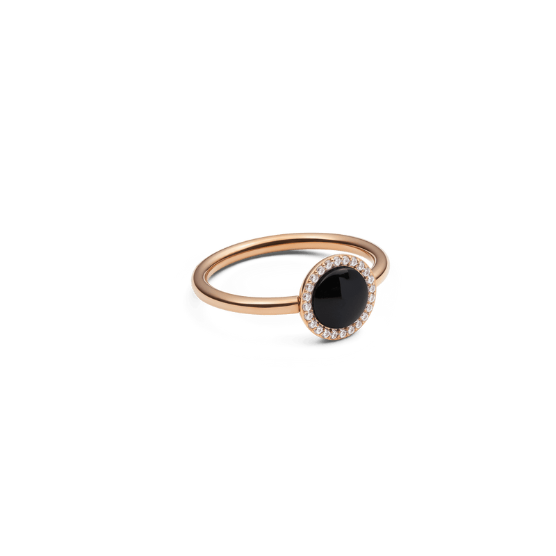 Audrey Ring Black Agathe Rose Gold