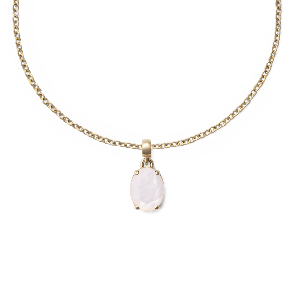 Mother of Pearl Oval Gold Charm