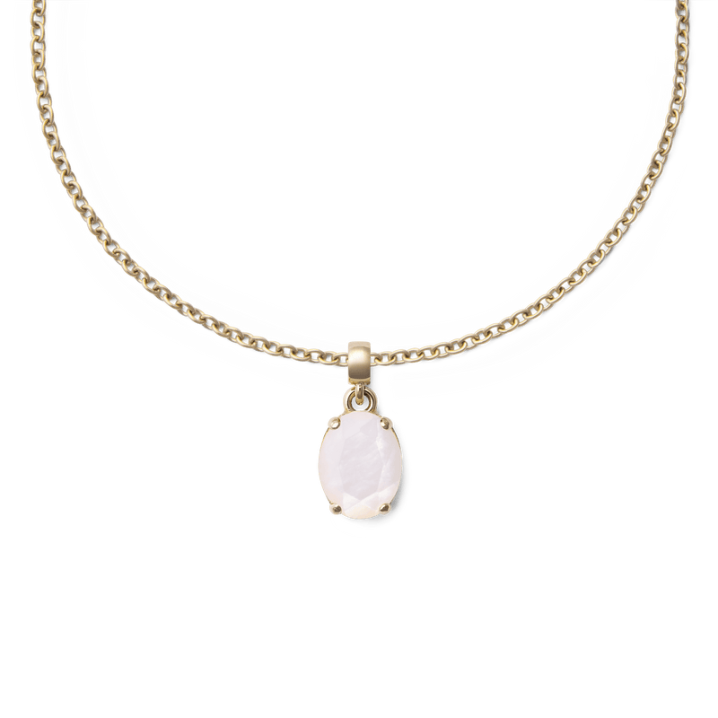 Mother of Pearl Oval Gold Charm