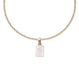 Mother of Pearl Octagon Gold Charm