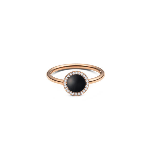 Audrey Ring Black Agathe Rose Gold