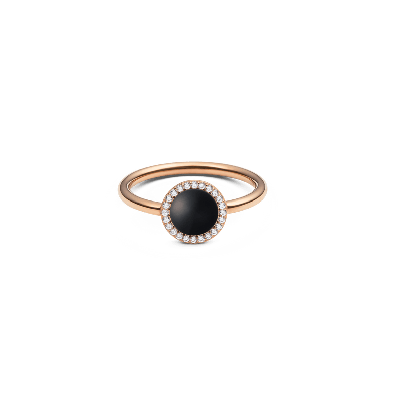 Audrey Ring Black Agathe Rose Gold