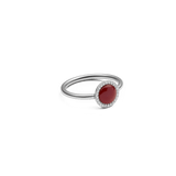 Audrey Ring  Red Agathe Silver